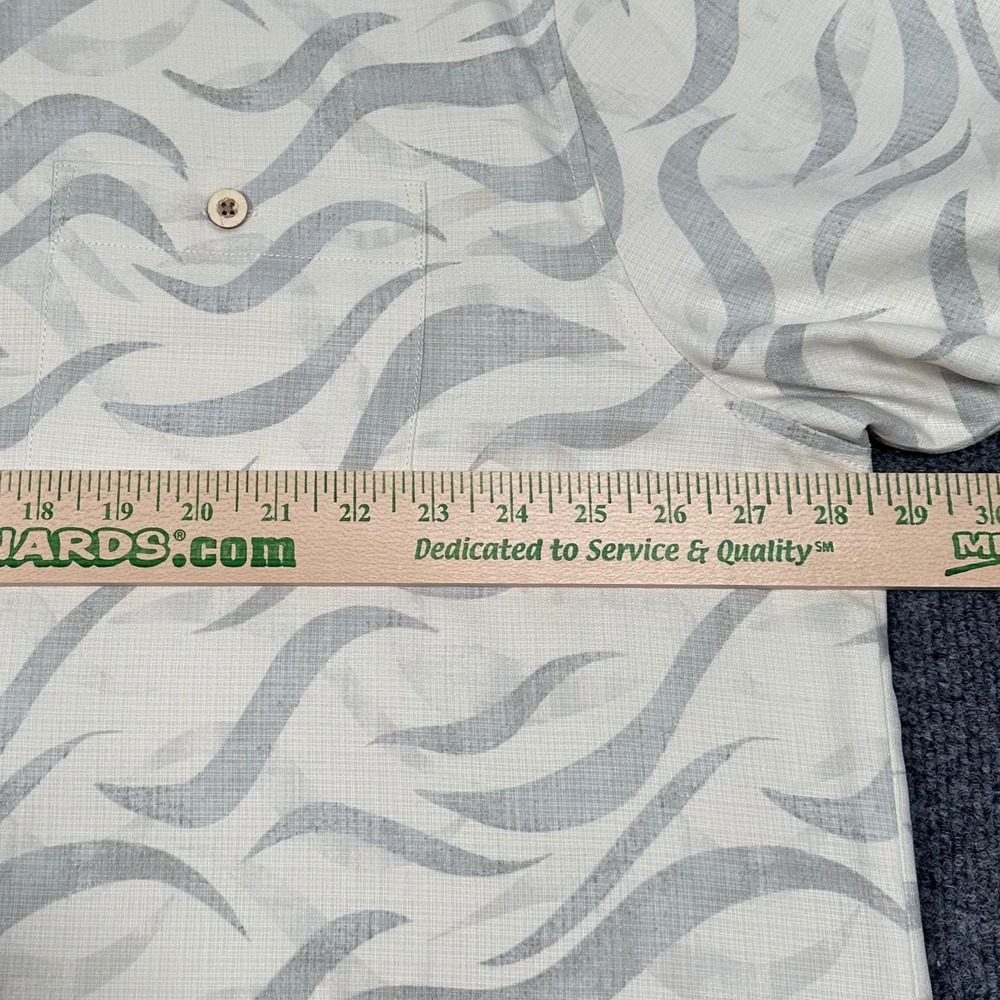 Tommy Bahama Island Zone Shirt Mens 3XL Gray Ivory/Cream Silk Blend Wave Print - Picture 6 of 8